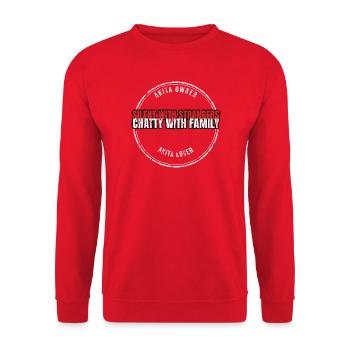 Akita Inu - Silent With Strangers Chatty With Fami - Unisex Pullover - Rot - Vorne - Alina (178cm) & Michal (187cm)
