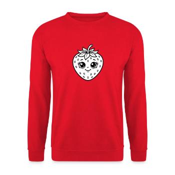 Süße Erdbeere Kawaii Obst Kinder T-Shirt - Unisex Pullover - Rot - Vorne - Alina (178cm) & Michal (187cm)