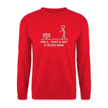 Schlechte Zeichen - Unisex Pullover - Rot - Vorne - Alina (178cm) & Michal (187cm)