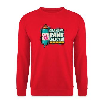 Opa Rang Freigeschaltet - Unisex Pullover - Rot - Vorne - Alina (178cm) & Michal (187cm)
