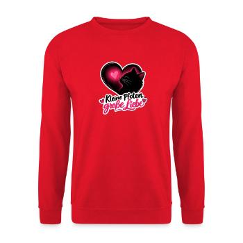 Kleine Pfoten große Liebe - Unisex Pullover - Rot - Vorne - Alina (178cm) & Michal (187cm)