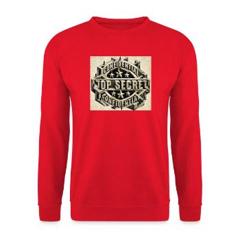 Streng geheime geometrische Schatzkammern - Unisex Pullover - Rot - Vorne - Alina (178cm) & Michal (187cm)
