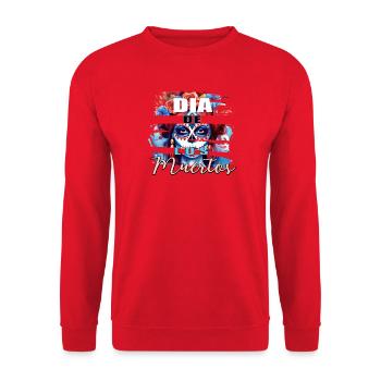 La Catrina  - Unisex Pullover - Rot - Vorne - Alina (178cm) & Michal (187cm)