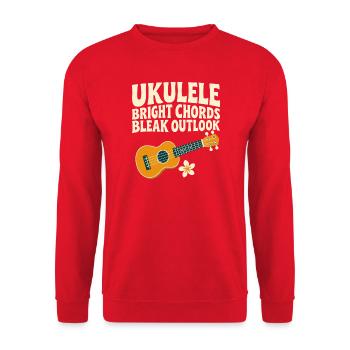 Lustiger Ukulele-spieler Dunkler Humor - Unisex Pullover - Rot - Vorne - Alina (178cm) & Michal (187cm)