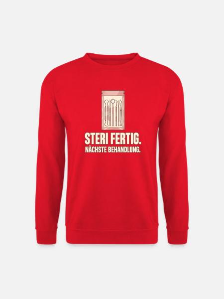 Steri fertig. Nächste Behandlung. ZFA - Unisex Pullover - Rot
