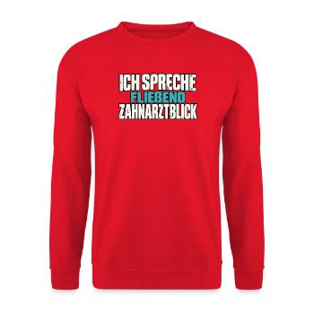 Zahnmedizinische Fachangestellte ZFA - Unisex Pullover - Rot - Vorne - Alina (178cm) & Michal (187cm)