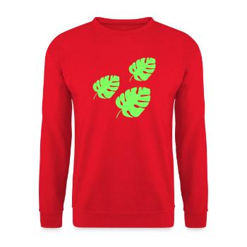 Tropisches Blatt  - Unisex Pullover - Rot - Vorne - Alina (178cm) & Michal (187cm)