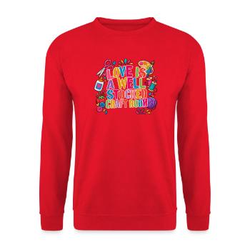 Crafty Mom Crafting Mama Life Einzigartige Schöpferkunst - Unisex Pullover - Rot - Vorne - Alina (178cm) & Michal (187cm)