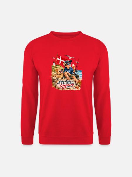Kleine Angler Große Abenteuer Dänemark - Unisex Pullover - Rot