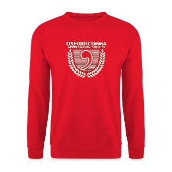 Kommaliebe - Unisex Pullover - Rot - Vorne - Alina (178cm) & Michal (187cm)