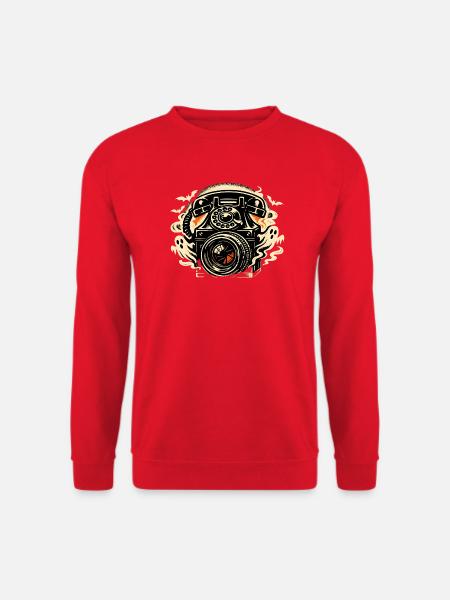 Flammenkamera Retro-Ästhetik - Unisex Pullover - Rot