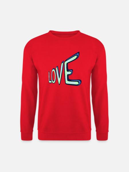 Liebes Neon Schriftzug - Unisex Pullover - Rot