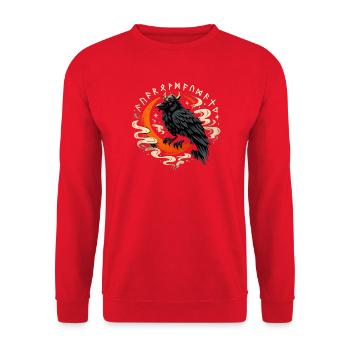 Rabenfeuer Mondring - Unisex Pullover - Rot - Vorne - Alina (178cm) & Michal (187cm)