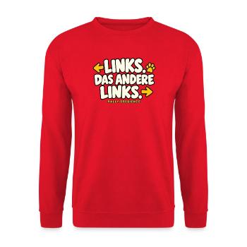 Links das andere Links – Rally Obedience - Unisex Pullover - Rot - Vorne - Alina (178cm) & Michal (187cm)