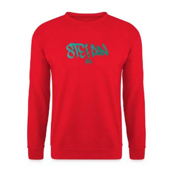 Geburtstagsgeschenk für Stephan - Unisex Pullover - Rot - Vorne - Alina (178cm) & Michal (187cm)