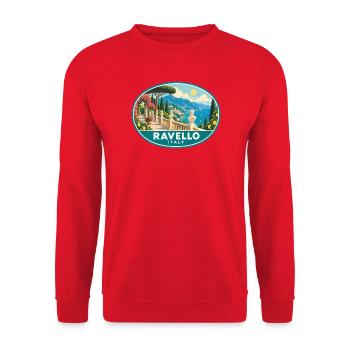 Entdecken Sie Ravello in Italien Amalfiküste Reisen - Unisex Pullover - Rot - Vorne - Alina (178cm) & Michal (187cm)