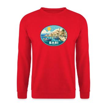 Erleben Sie Bari an der italienischen Adriaküste - Unisex Pullover - Rot - Vorne - Alina (178cm) & Michal (187cm)