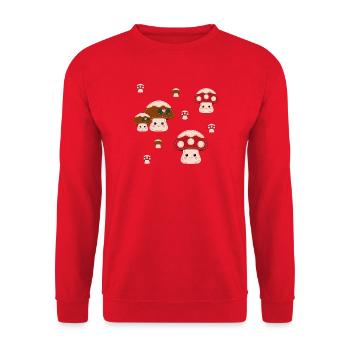 motiv_pilze - Unisex Pullover - Rot - Vorne - Alina (178cm) & Michal (187cm)