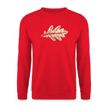 Eichenblatt / Blatt Eiche - Botanisch - Unisex Pullover - Rot - Vorne - Alina (178cm) & Michal (187cm)