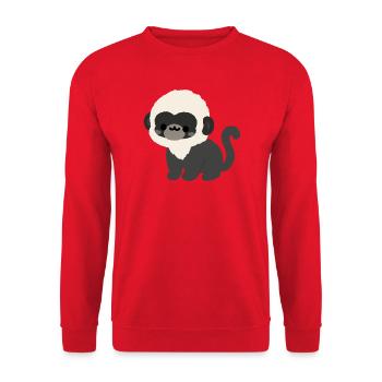 Douc Langur Affe - Unisex Pullover - Rot - Vorne - Alina (178cm) & Michal (187cm)