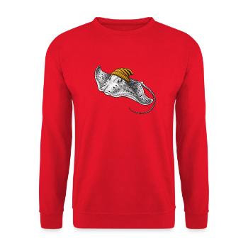 Stachelrochen mit gelber Mütze - Unisex Pullover - Rot - Vorne - Alina (178cm) & Michal (187cm)
