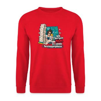 MINT Lehrer Korrektur Humor Lehrerspruch - Unisex Pullover - Rot - Vorne - Alina (178cm) & Michal (187cm)