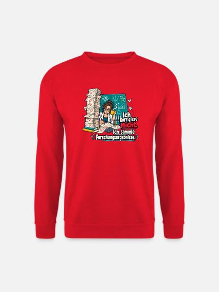 MINT Lehrer Korrektur Humor Lehrerspruch - Unisex Pullover - Rot