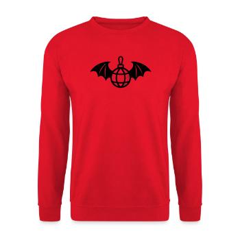 Fledermaus Discokugel Icon - Unisex Pullover - Rot - Vorne - Alina (178cm) & Michal (187cm)