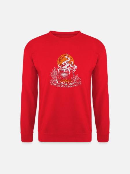 Der Hexenkessel mit Kräutern und Rabenfedern - Unisex Pullover - Rot