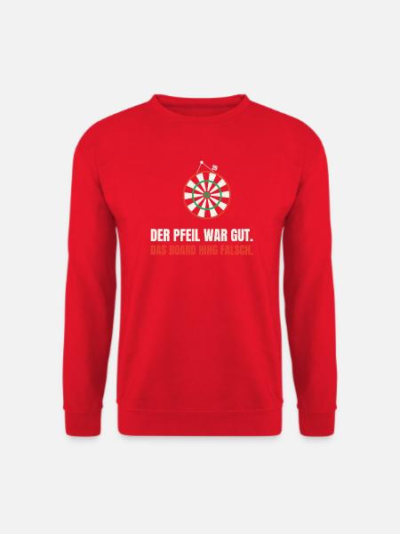 Dart Ausrede: Das Board hing falsch - Unisex Pullover - Rot