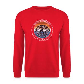 Bernhardiner Hund - Rescues You From Lonely - Hund - Unisex Pullover - Rot - Vorne - Alina (178cm) & Michal (187cm)
