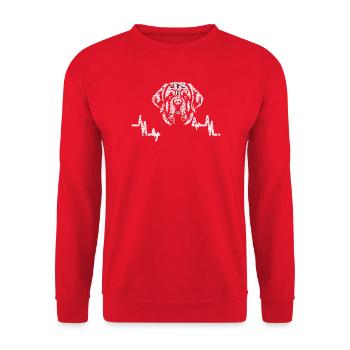 Bernhardiner Hund - Forgets Its Size Daily - Hunde - Unisex Pullover - Rot - Vorne - Alina (178cm) & Michal (187cm)