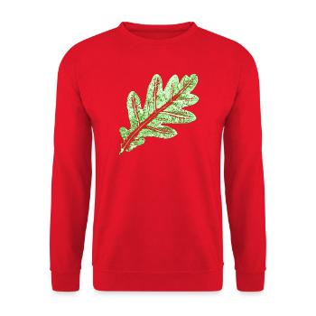 Eichenblatt / Blätter Botanik & Natur Design - Unisex Pullover - Rot - Vorne - Alina (178cm) & Michal (187cm)