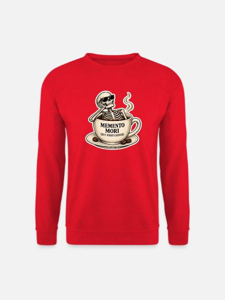 Memento Mori Kaffeeskelett - Unisex Pullover - Rot