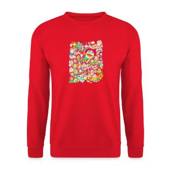 Die Königin und ihr Volk - Unisex Pullover - Rot - Vorne - Alina (178cm) & Michal (187cm)