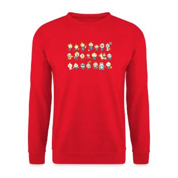Eine Zwiebel kommt selten allein - Unisex Pullover - Rot - Vorne - Alina (178cm) & Michal (187cm)
