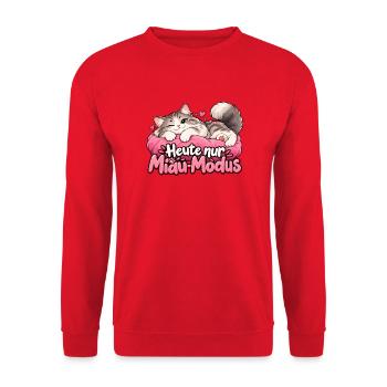 Heute nur Miau-Modus - Unisex Pullover - Rot - Vorne - Alina (178cm) & Michal (187cm)