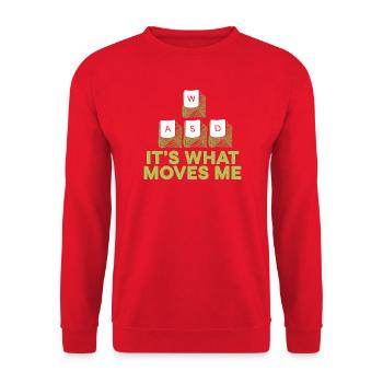 WASD Motivationsspruch - Unisex Pullover - Rot - Vorne - Alina (178cm) & Michal (187cm)