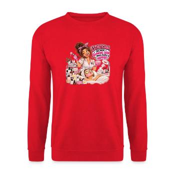 Glow Joy Kosmetikerin - Unisex Pullover - Rot - Vorne - Alina (178cm) & Michal (187cm)