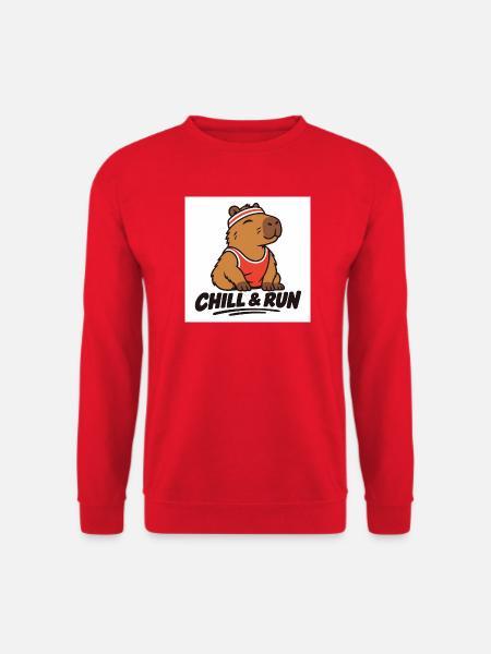 Chill & Run Capybara - Unisex Pullover - Rot