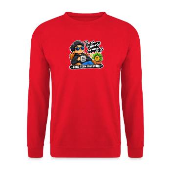 Cool Investor – Langfristige Geduld und Wohlstand - Unisex Pullover - Rot - Vorne - Alina (178cm) & Michal (187cm)