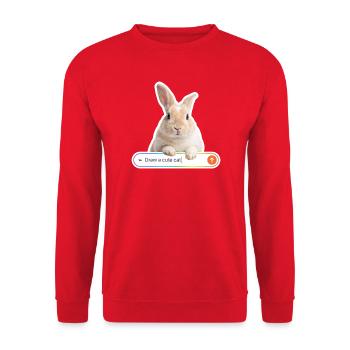 NOAI-Katze - Unisex Pullover - Rot - Vorne - Alina (178cm) & Michal (187cm)