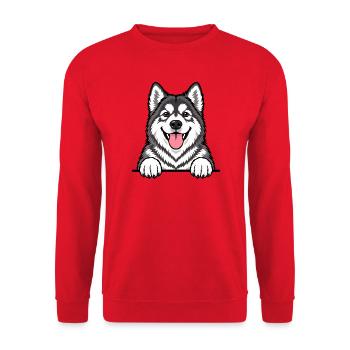 Alaskan Malamute - Unisex Pullover - Rot - Vorne - Alina (178cm) & Michal (187cm)