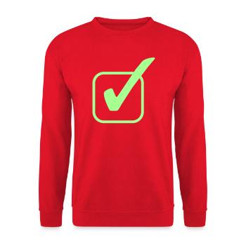 Häkchen - Unisex Pullover - Rot - Vorne - Alina (178cm) & Michal (187cm)