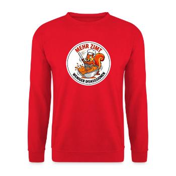Backen Zimt Konditor Eichhörnchen Bäcker T-Shirt - Unisex Pullover - Rot - Vorne - Alina (178cm) & Michal (187cm)