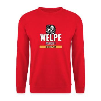 Ersthund Geschenk für neue Welpenbesitzer - Unisex Pullover - Rot - Vorne - Alina (178cm) & Michal (187cm)