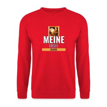 Grundschullehrerin Geschenk für die erste Klasse - Unisex Pullover - Rot - Vorne - Alina (178cm) & Michal (187cm)
