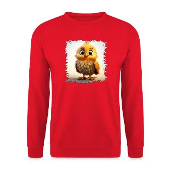 Küken im Morgenlicht Flaumheld - Unisex Pullover - Rot - Vorne - Alina (178cm) & Michal (187cm)