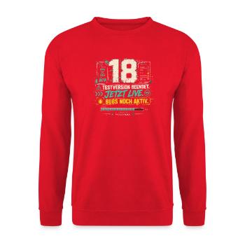 18 Geburtstag Gamer Geschenk Volljährigkeit Gaming - Unisex Pullover - Rot - Vorne - Alina (178cm) & Michal (187cm)