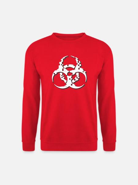 Biohazard-Glitch-Symbol - Unisex Pullover - Rot